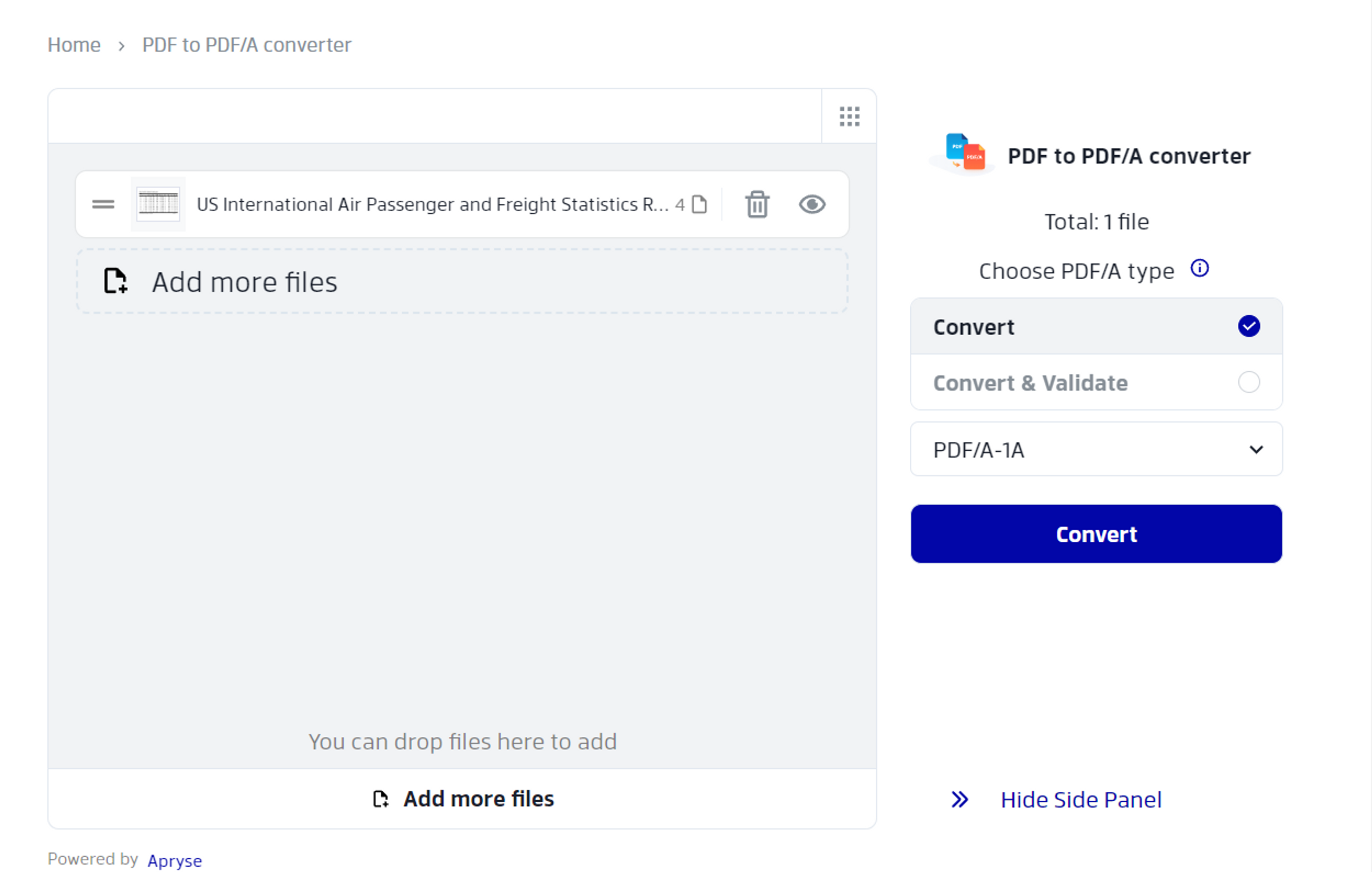 Converting PDF to PDF/A with Xodo online converter