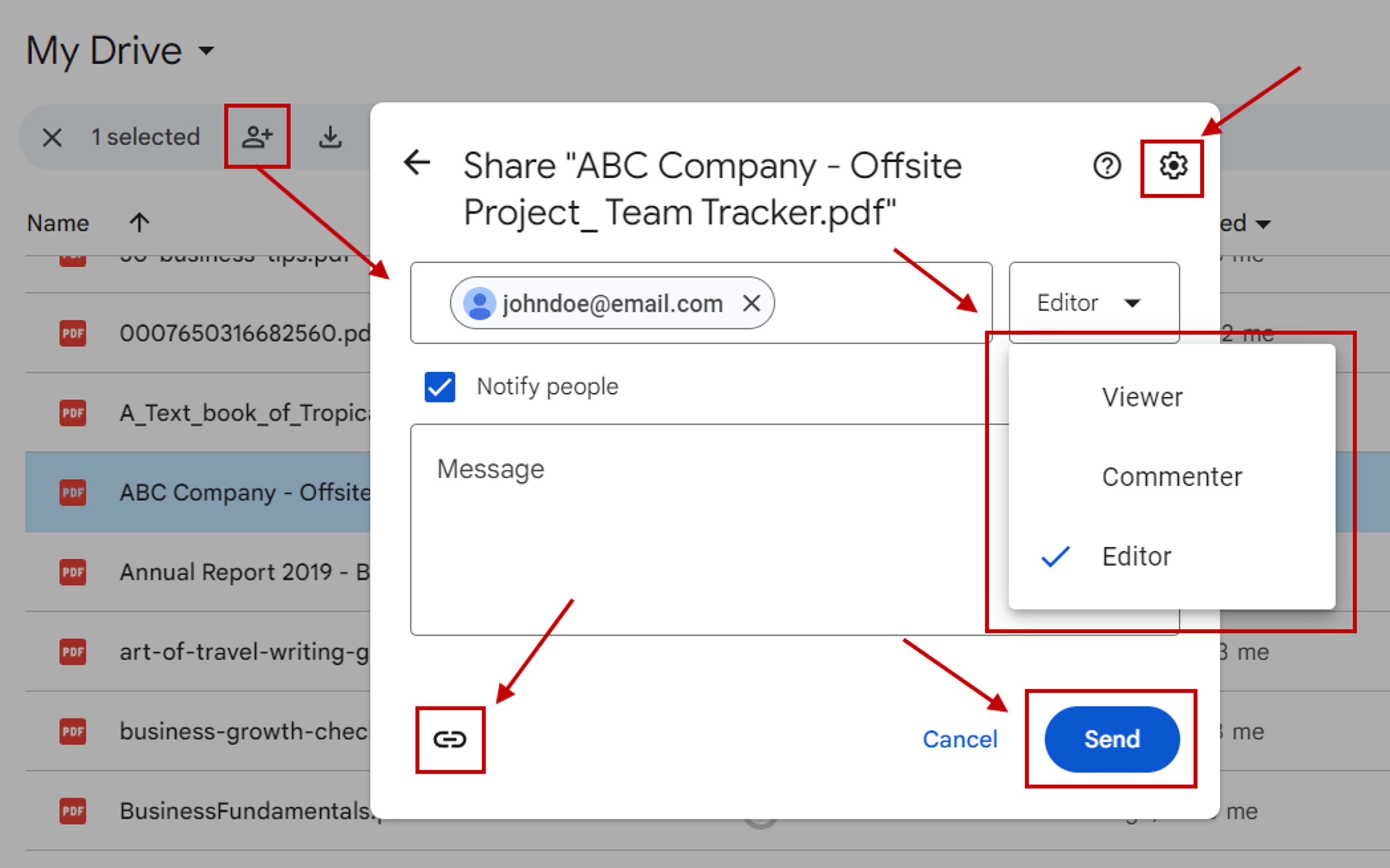 Sharing PDF through Google Drive