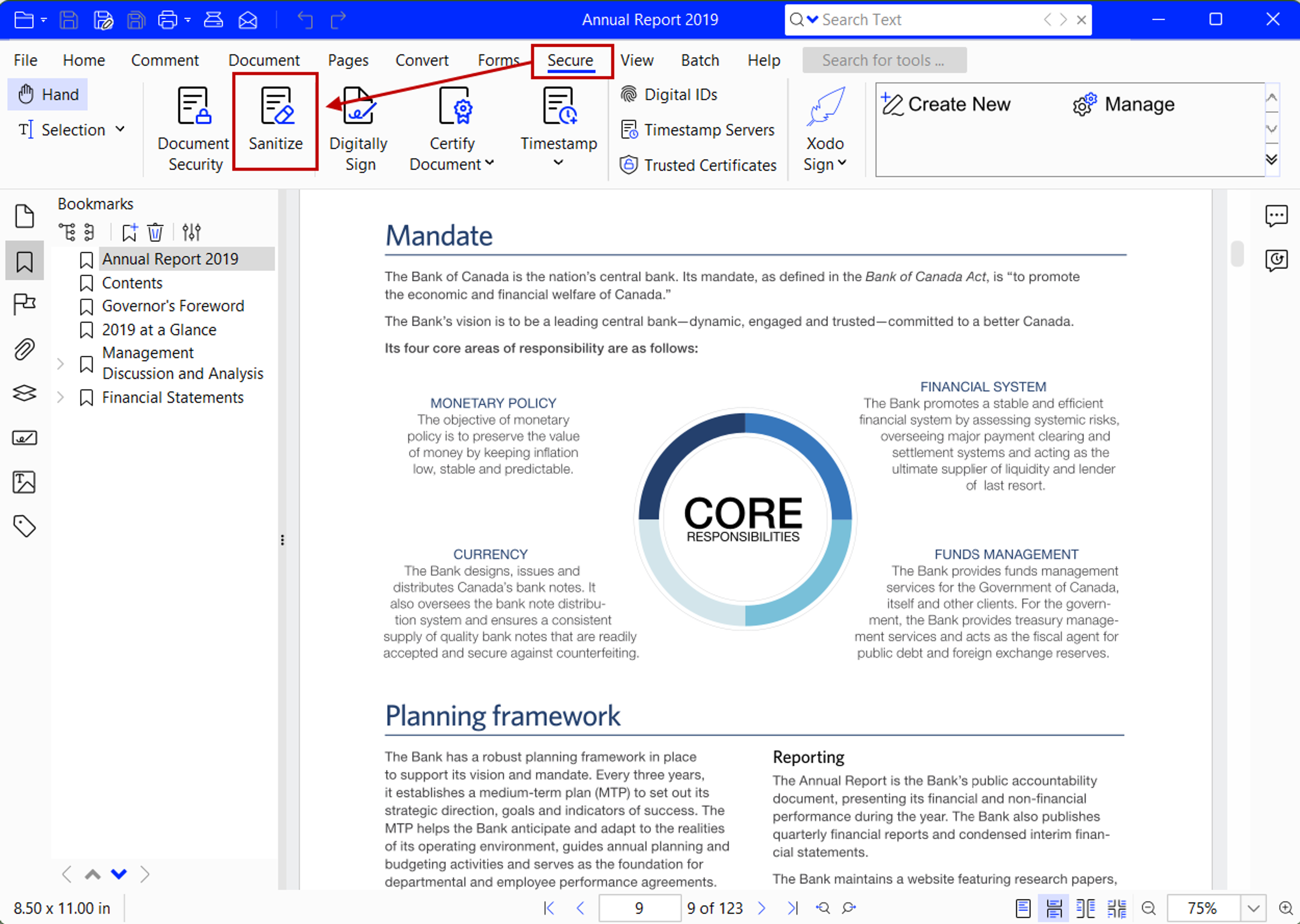 Sanitizing PDF documents using Xodo PDF Studio