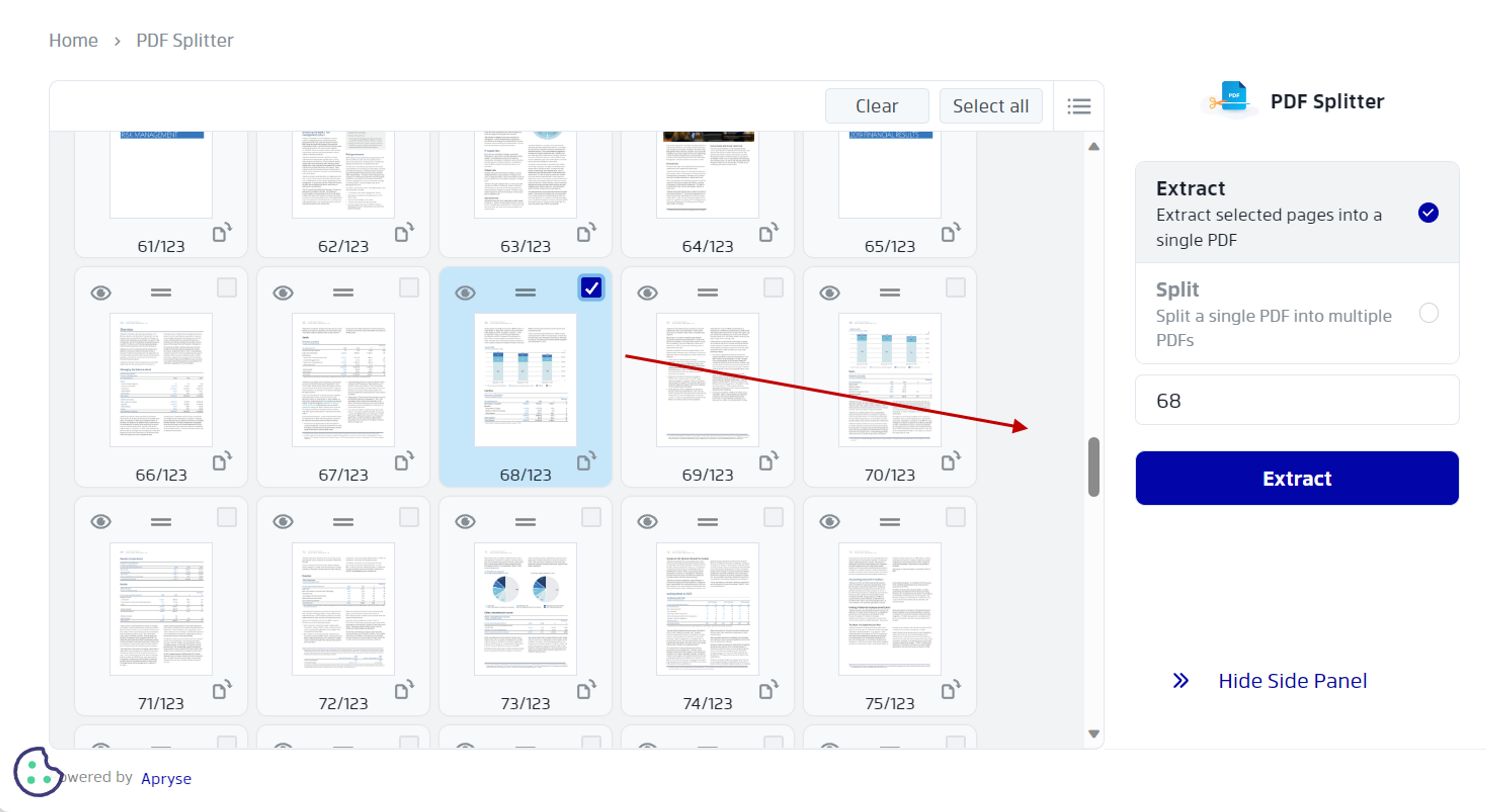 Save one page of a PDF document with Xodo
