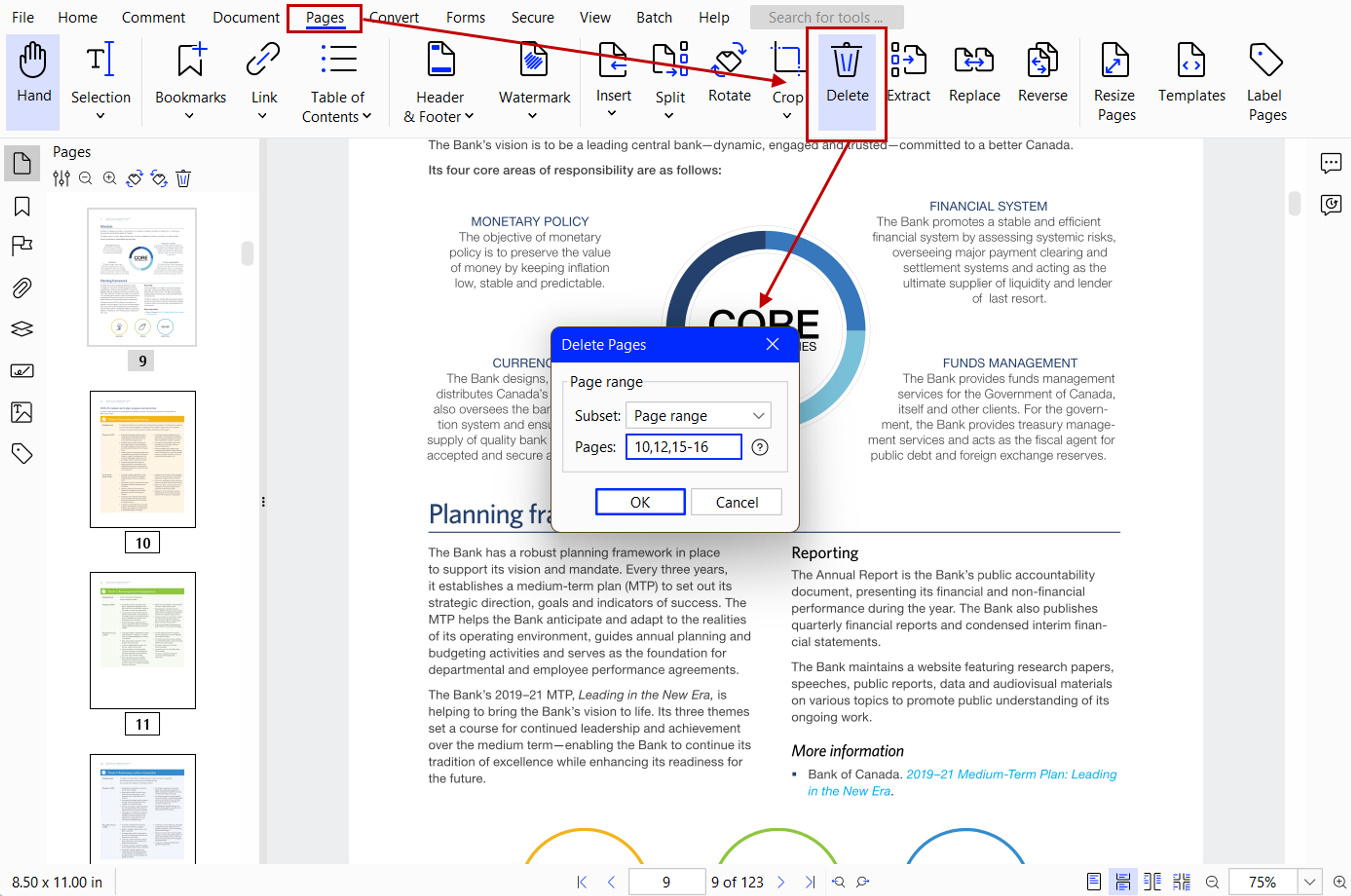 Removing pages in PDF on Mac using Xodo PDF Studio