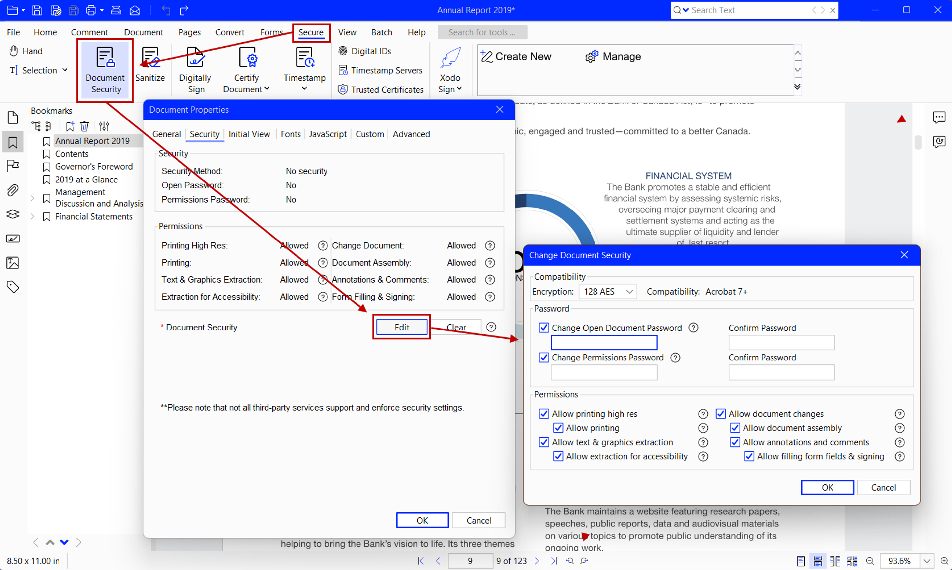 Adding password to PDF using Xodo PDF Studio