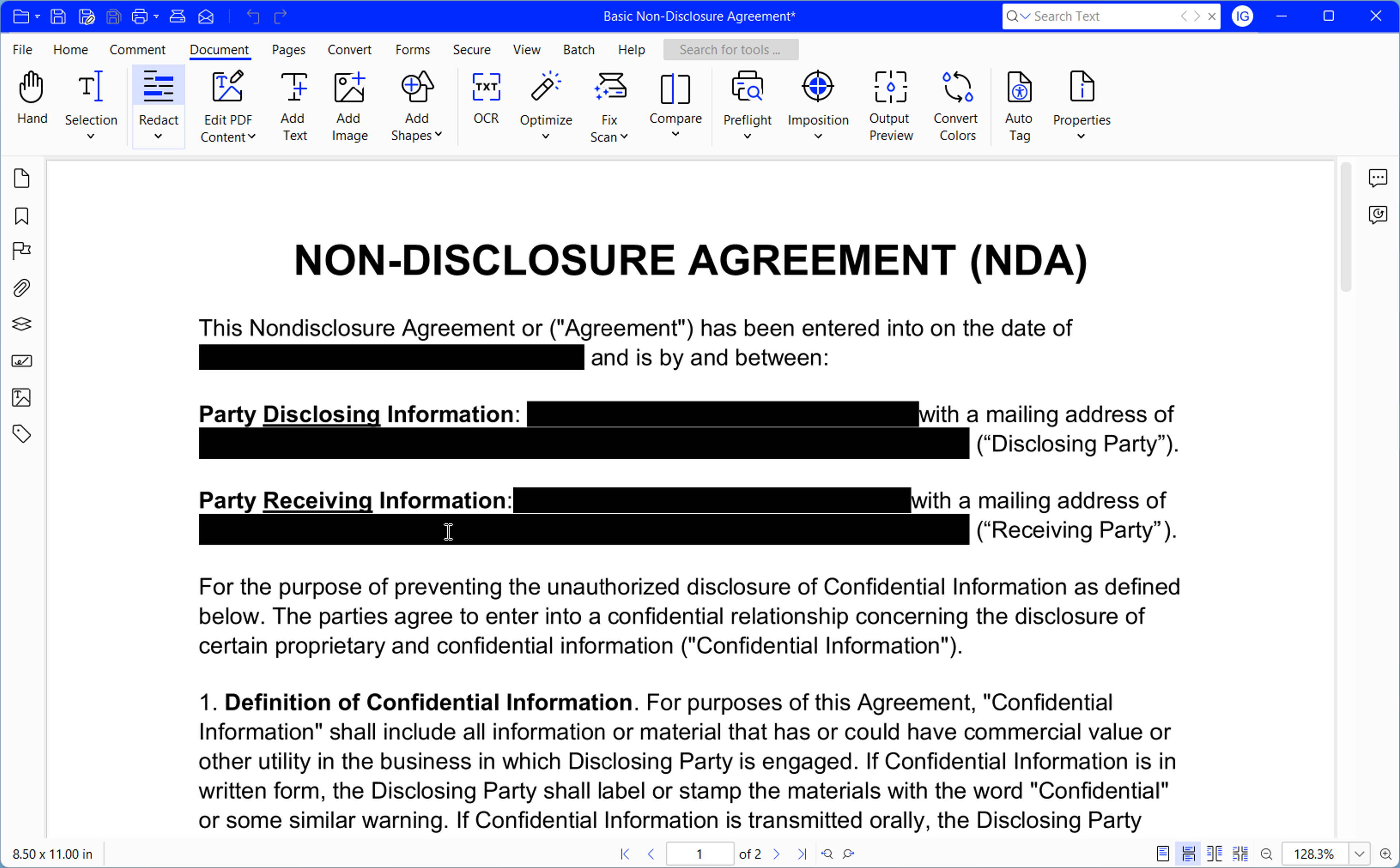 Steps to securely redact a legal document offline using Xodo PDF Studio software