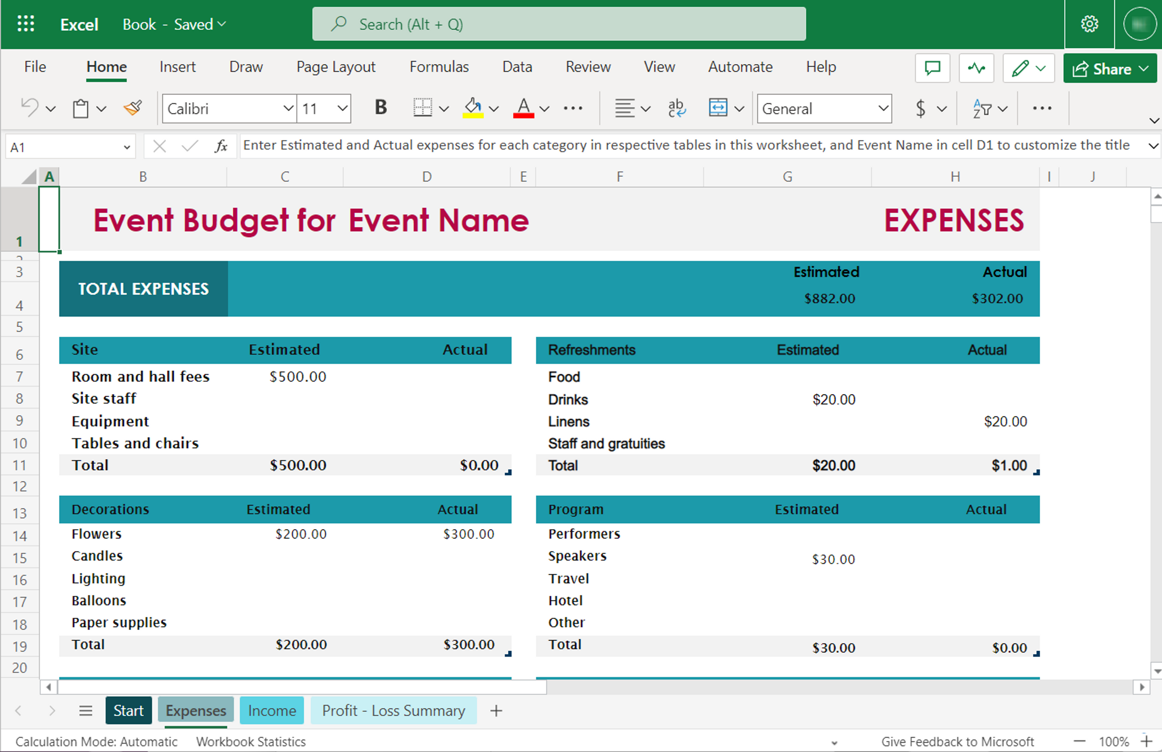 Excel Templates Online