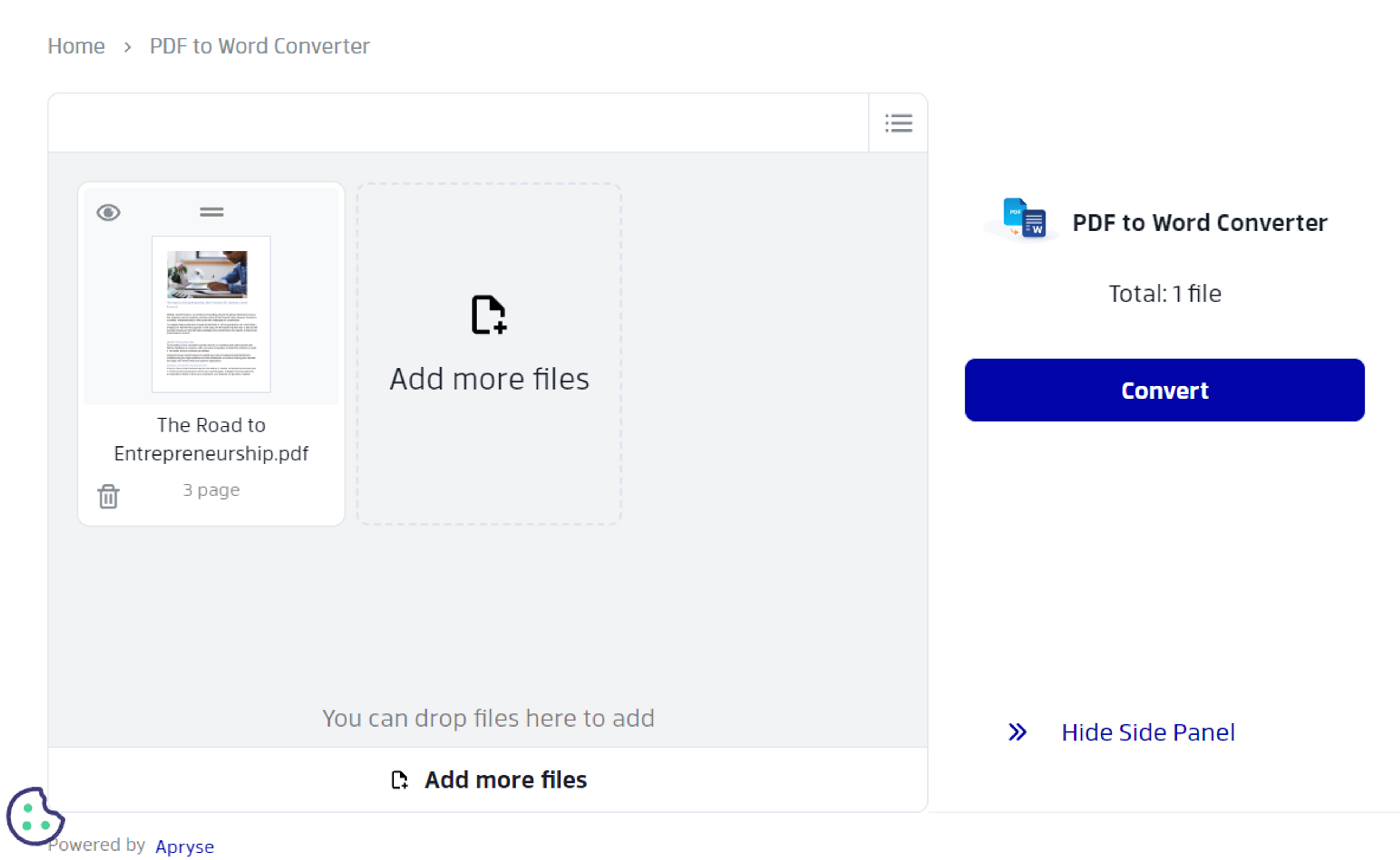 Converting PDF to Word with Xodo 