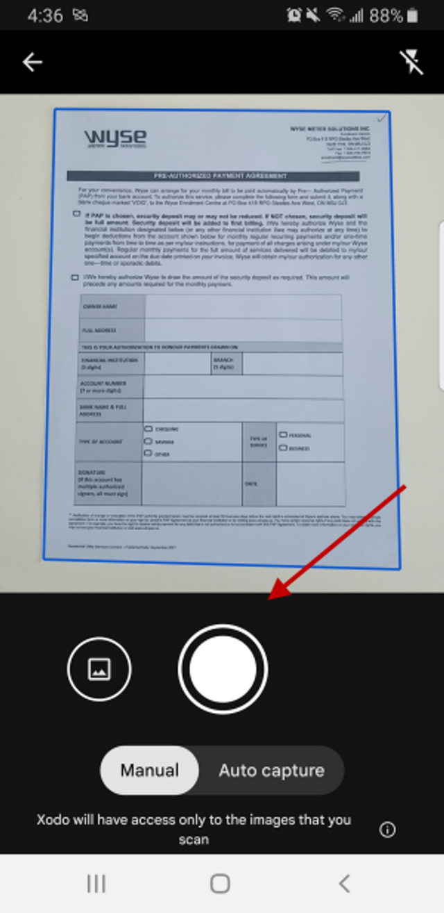 Steps to scanning multiple pages into one PDF on Android or iOS using Xodo app