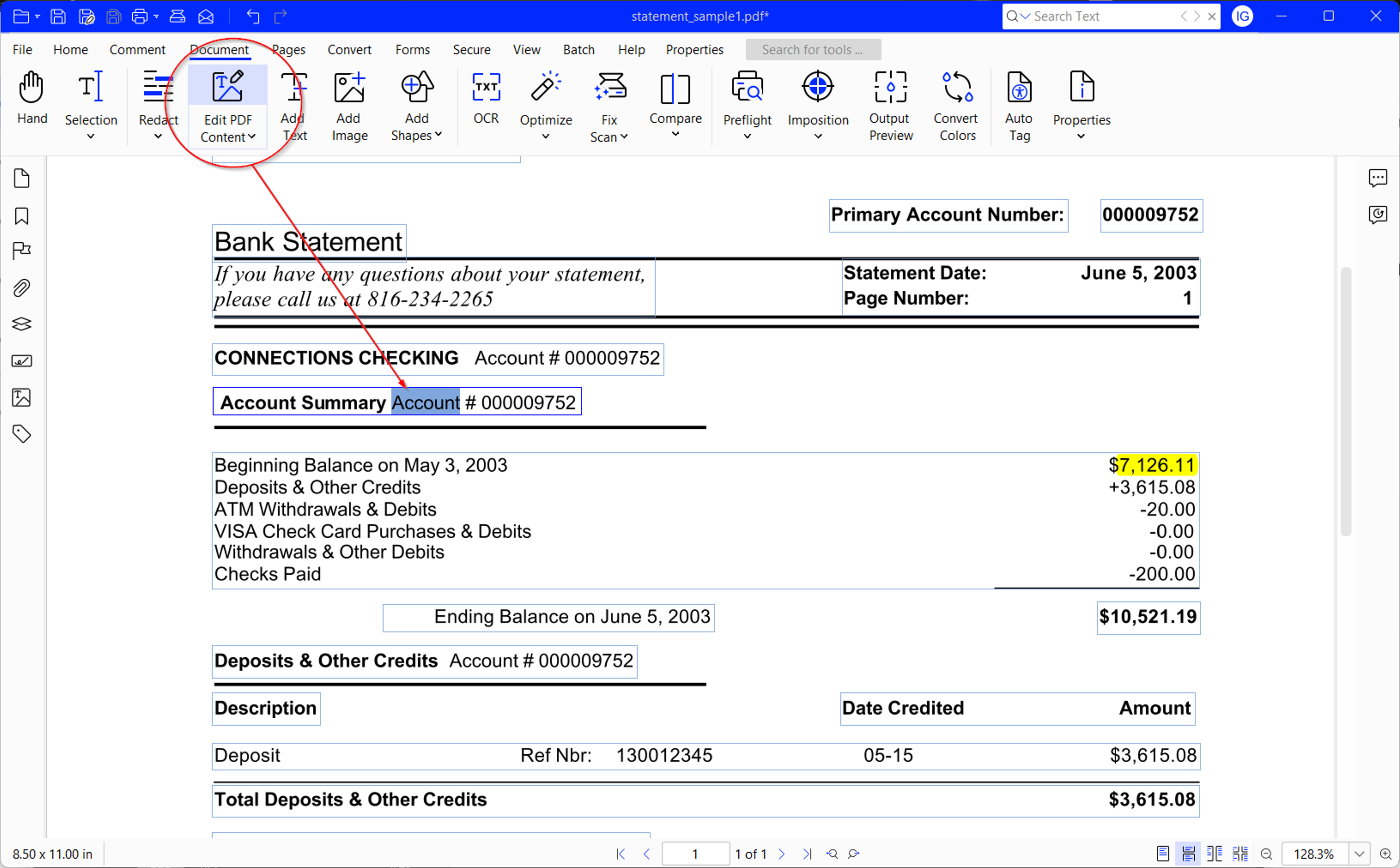 Steps to edit a bank statement using Xodo PDF Studio editor on Windows, Mac, or Linux.