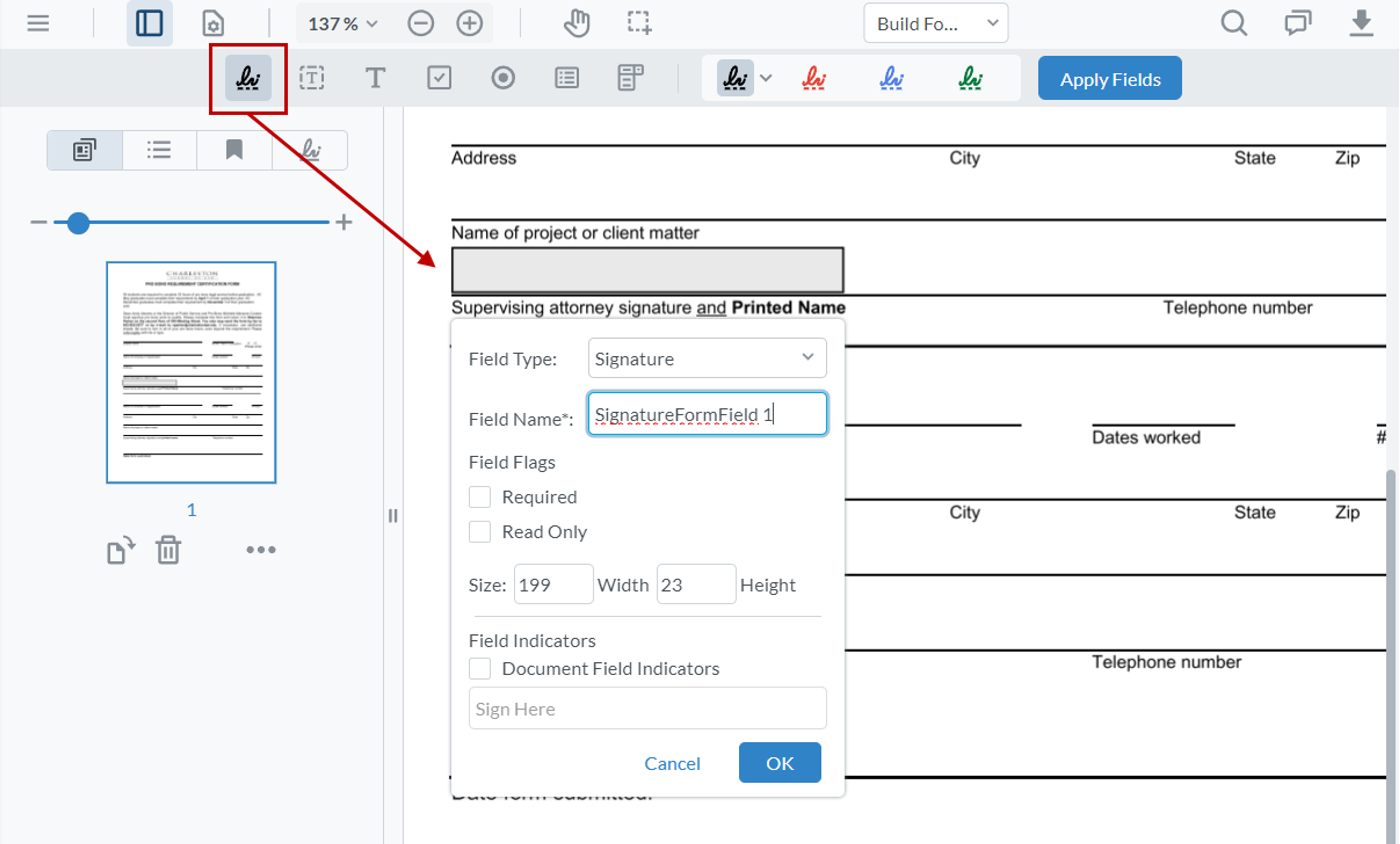 Make a PDF signable with free online PDF editor