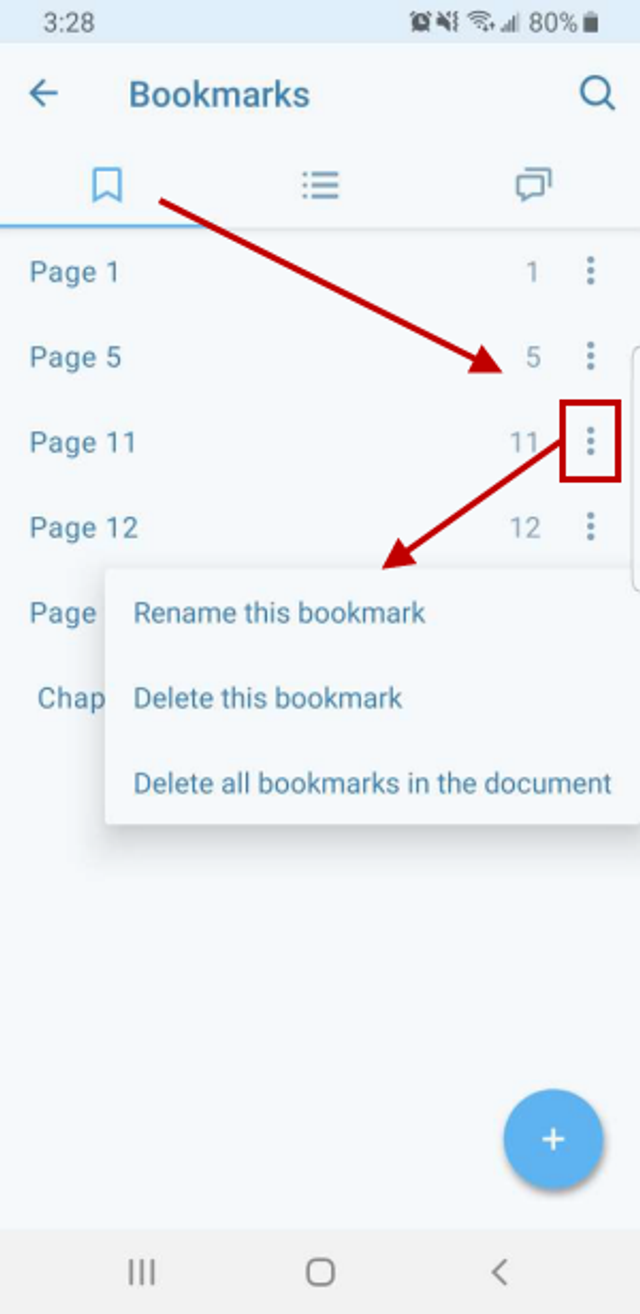 Edit PDF bookmarks using Xodo’s Android app