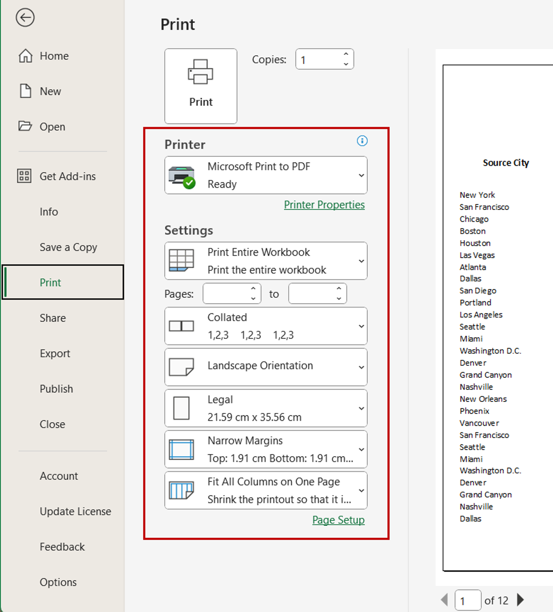Saving Excel workbook to PDF