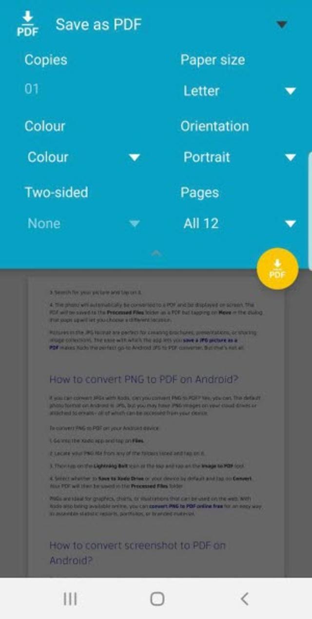 Saving a webpage to PDF on Android