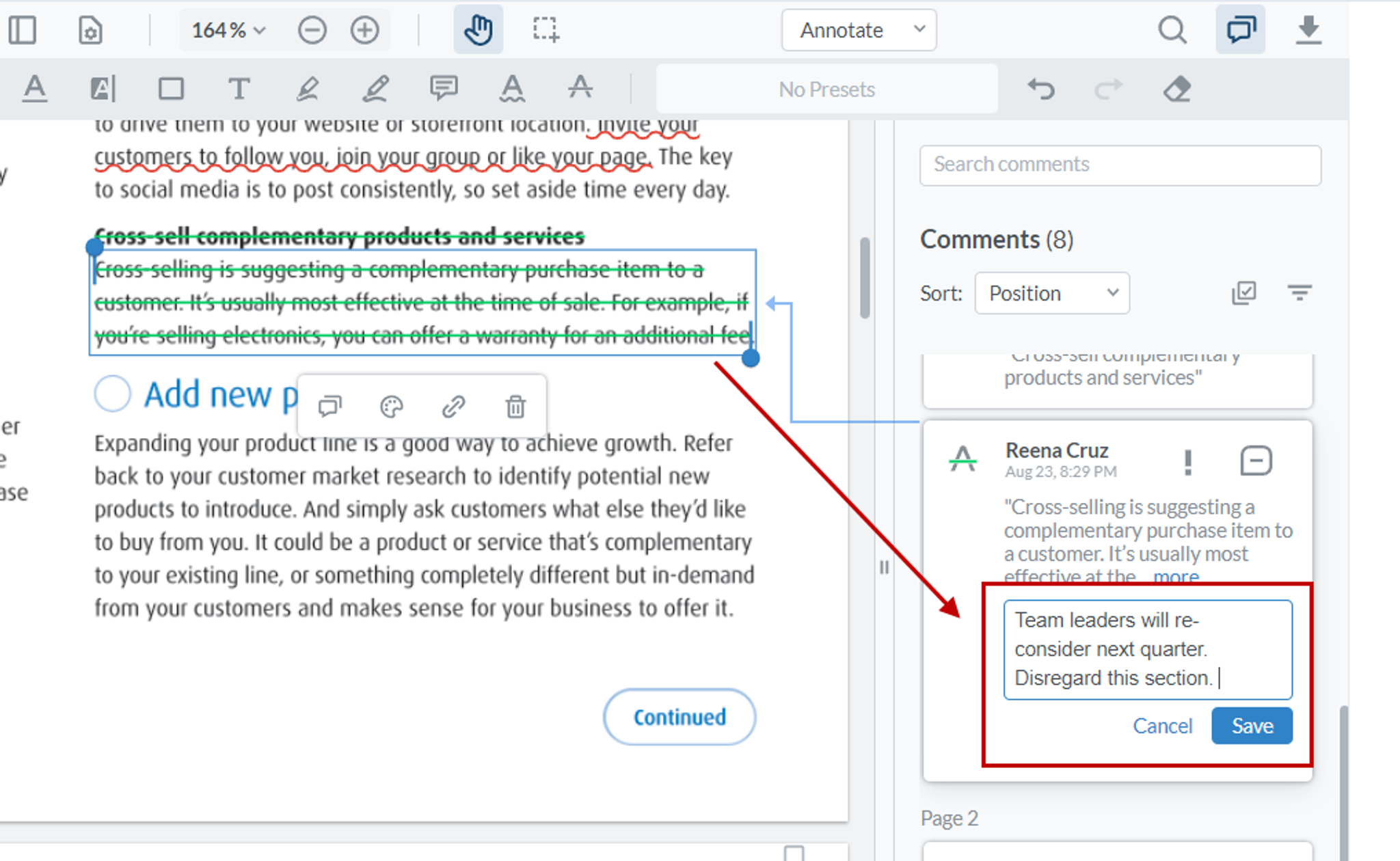 Add comments to an annotation in Xodo