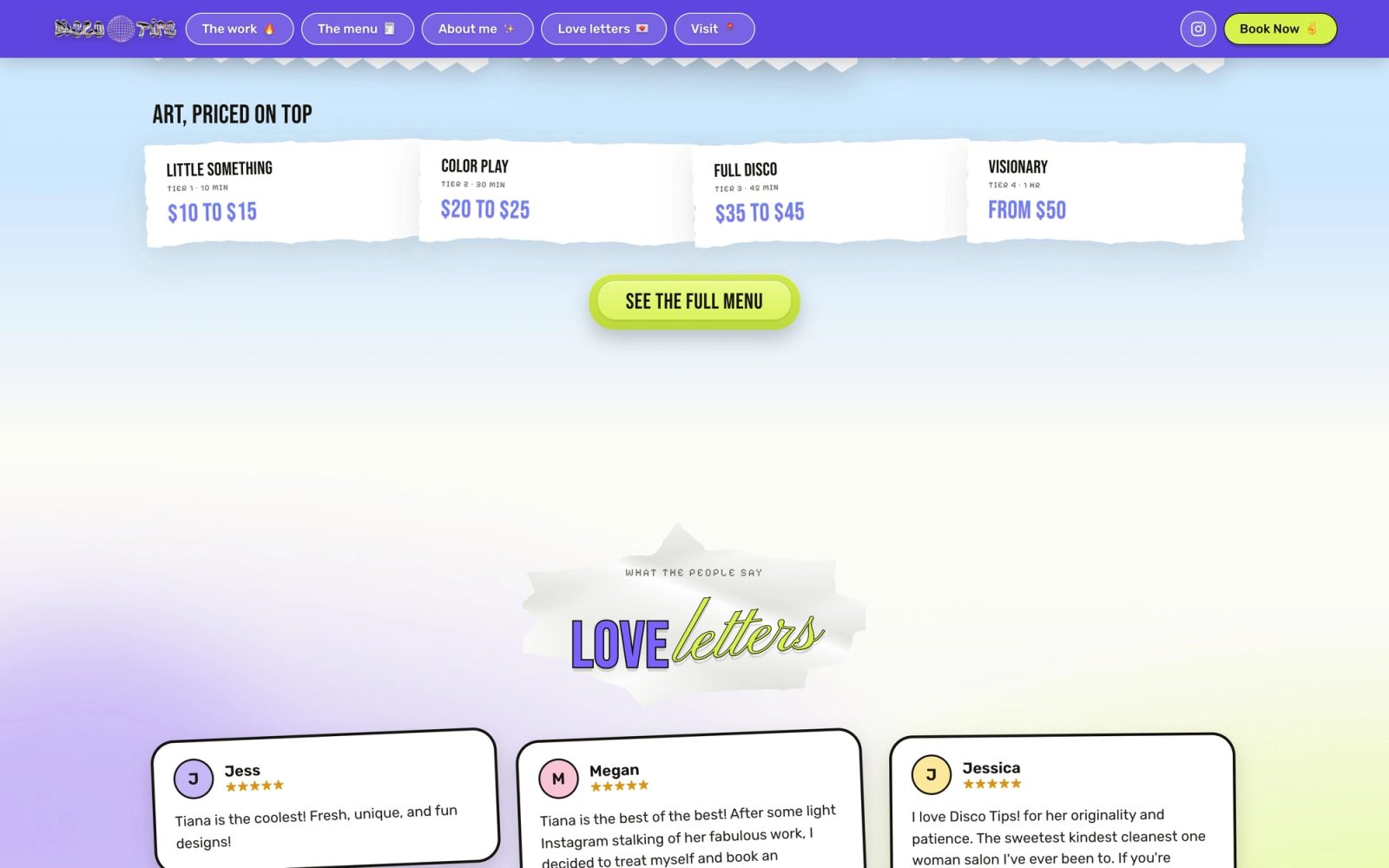 Disco Tips desktop screen
