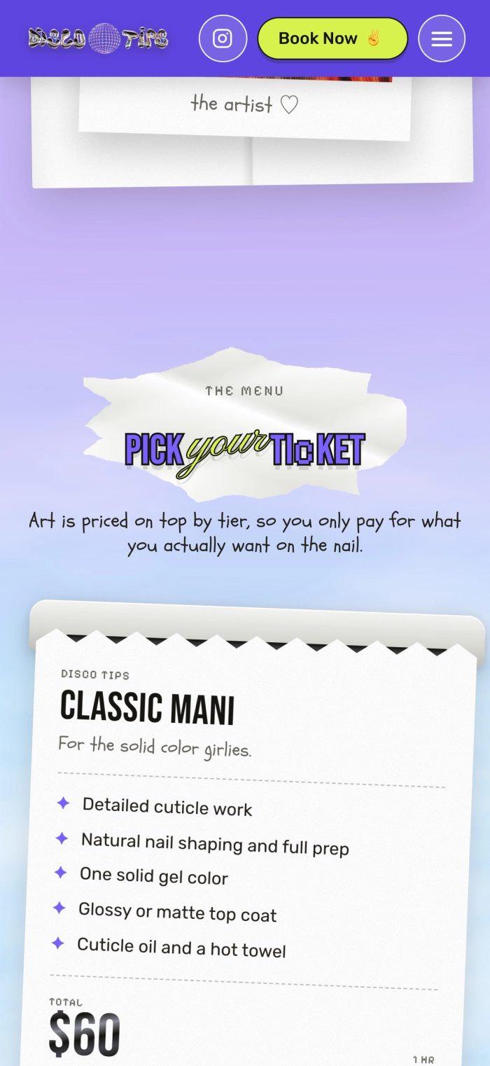 Disco Tips mobile screen