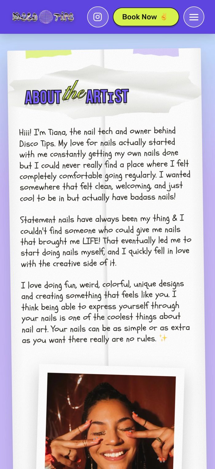 Disco Tips mobile screen