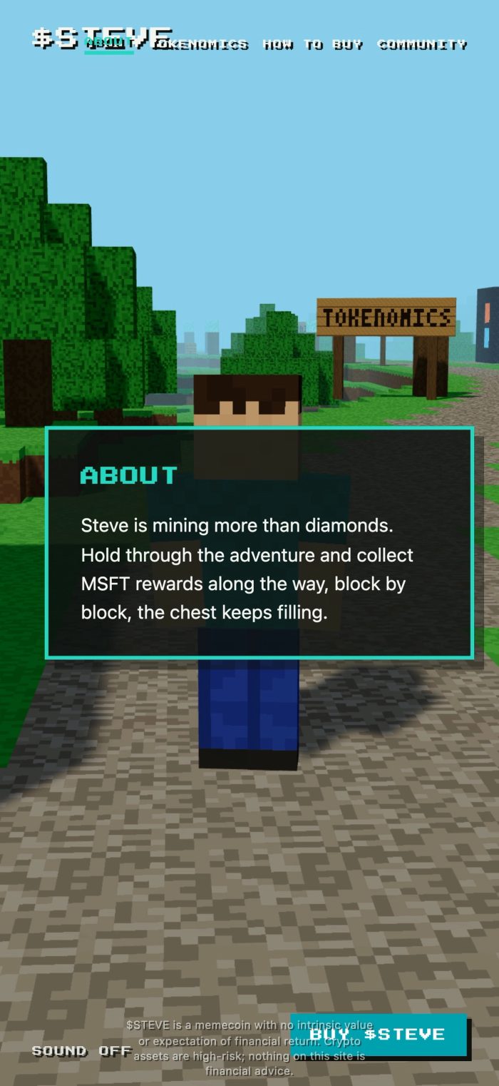 $STEVE mobile screen