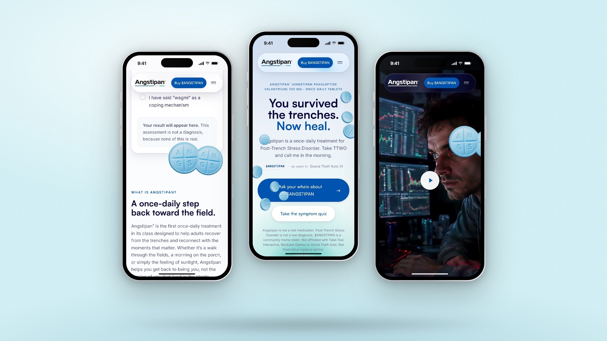 Quiz, hero and testimonials on mobile