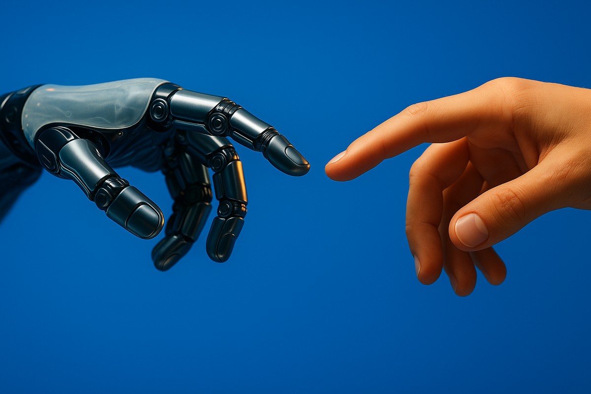 Image showing human and robot connection