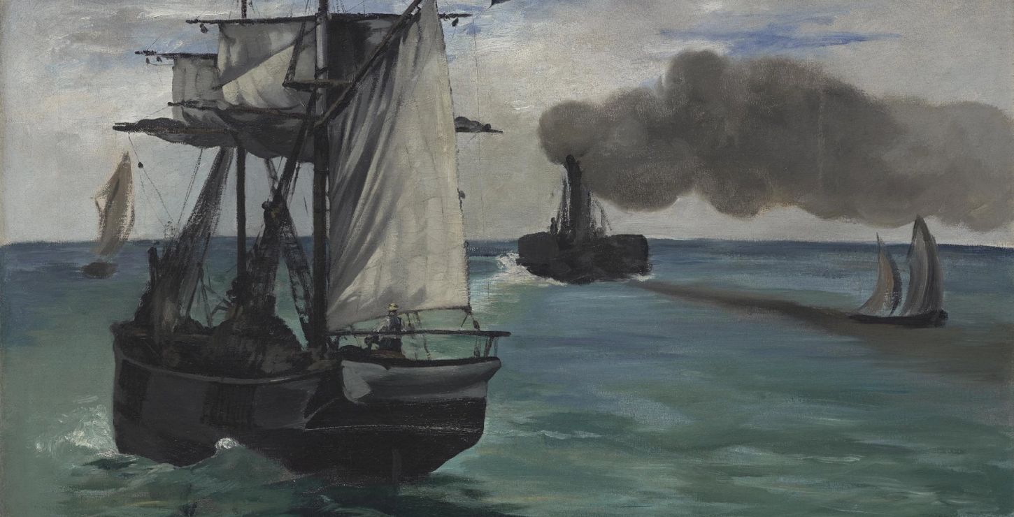 The Steamboat, Seascape with Porpoises, 1868, Édouard Manet, French, 1832 - 1883, 1954-66-3