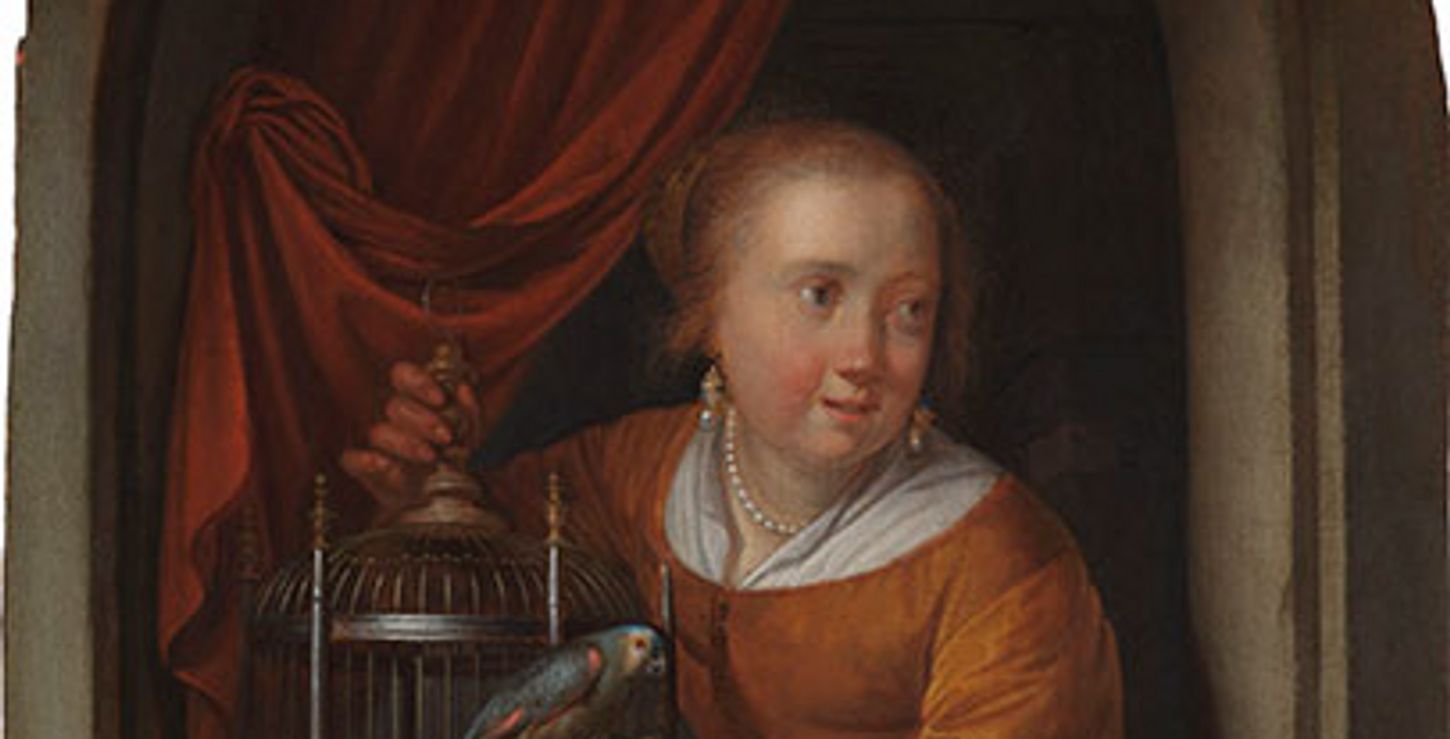 A Young Girl in a Niche with a Parakeet, 17th-Century
Gerrit Dou
Private Collection, New York