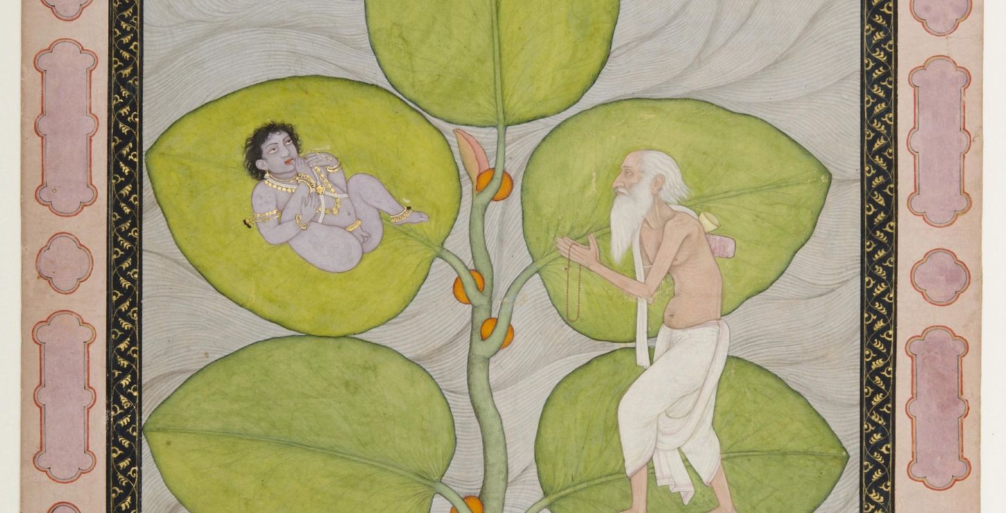 Markandeya Discovers Krishna on the Peepal Leaf, c. 1770-1780, Artist/maker unknown, Indian, 1955-11-1
