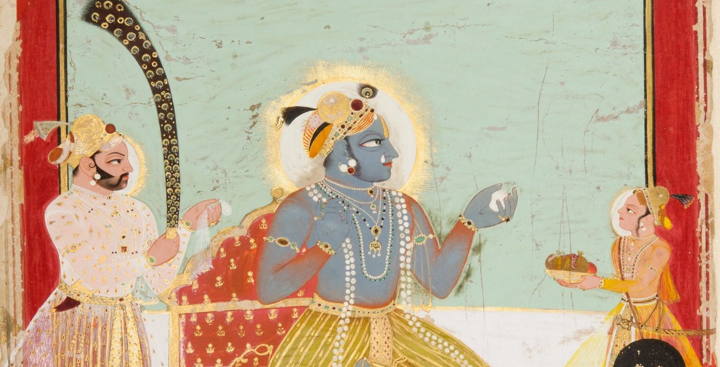 Maharao Bhim Singh of Kota Attending Krishna as Brijnathji, c. 1719-1720, Attributed to the Kota Master, Indian, 1997-25-1