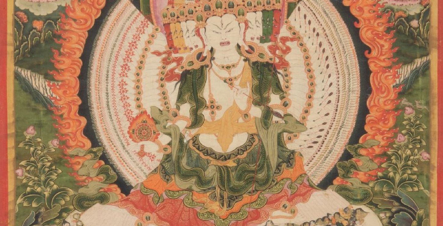Ushnishasitatapattra, She Who Shelters with the White Parasol, c. 18th century, Artist/maker unknown, Tibetan or Mongolian, 1961-177-1