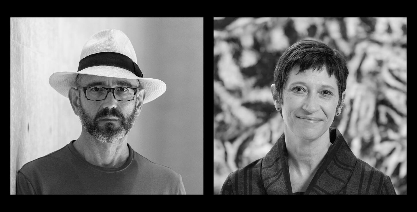 Black and white headshots of curators Carlos Basualdo and Jessica Smith