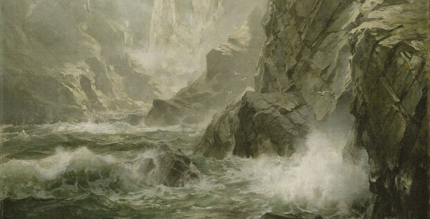 The Ruins of Fast Castle, Berwickshire, Scotland: The Wolf's Crag of the Bride of Lammermoor, 1892, William Trost Richards, American, 1833 - 1905, F1938-1-27