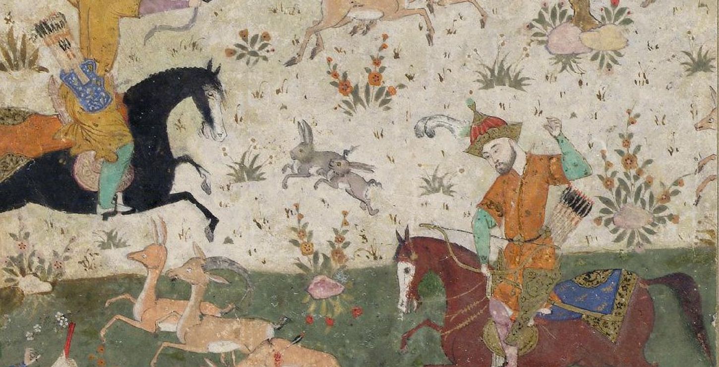 Iskandar Hunting Deer, 16th century, Artist/maker unknown, Iranian or Persian, 1967-30-302