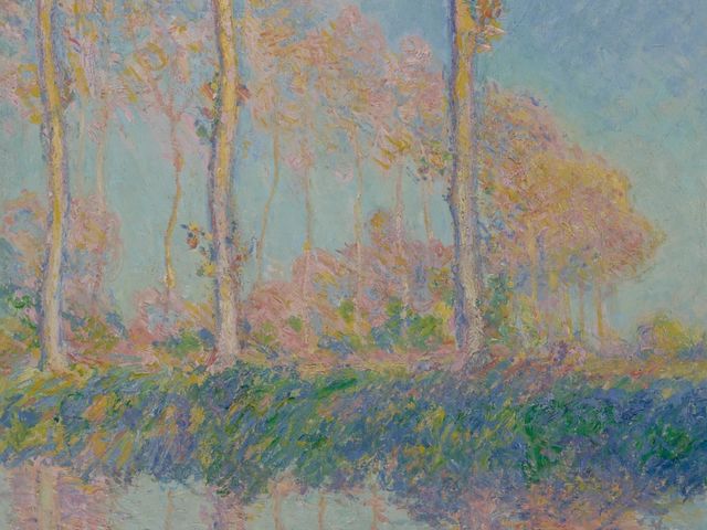 Poplars, Three Trees in Autumn, 1891, by Claude Monet
