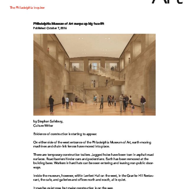 Front cover of &quot;Philadelphia Museum of Art ramps up big face-lift - The Philadelphia Inquirer&quot;