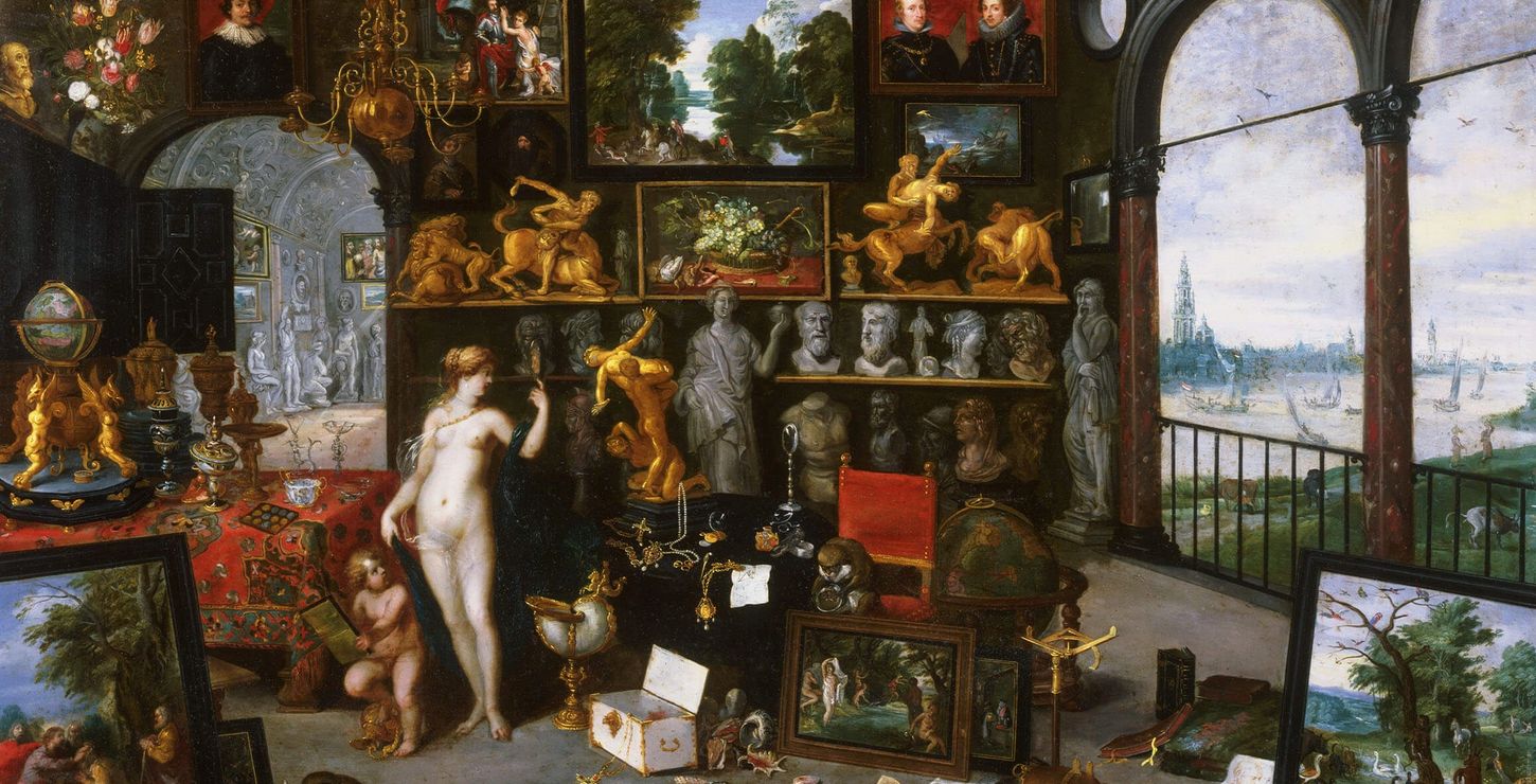Allegory of Sight (Venus and Cupid in a Picture Gallery) (detail), 1660, by Jan Brueghel the Younger