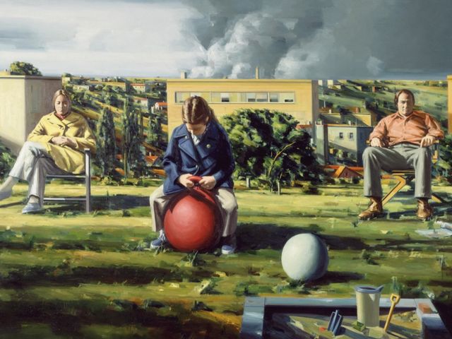 Figures in a Landscape, 1972–73, by Sidney Goodman
