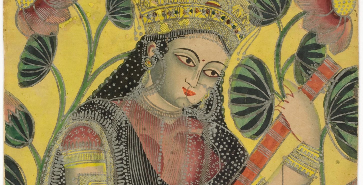 The Goddess Saraswati, 1850-1875, Artist/maker unknown, Indian, 1994-148-564