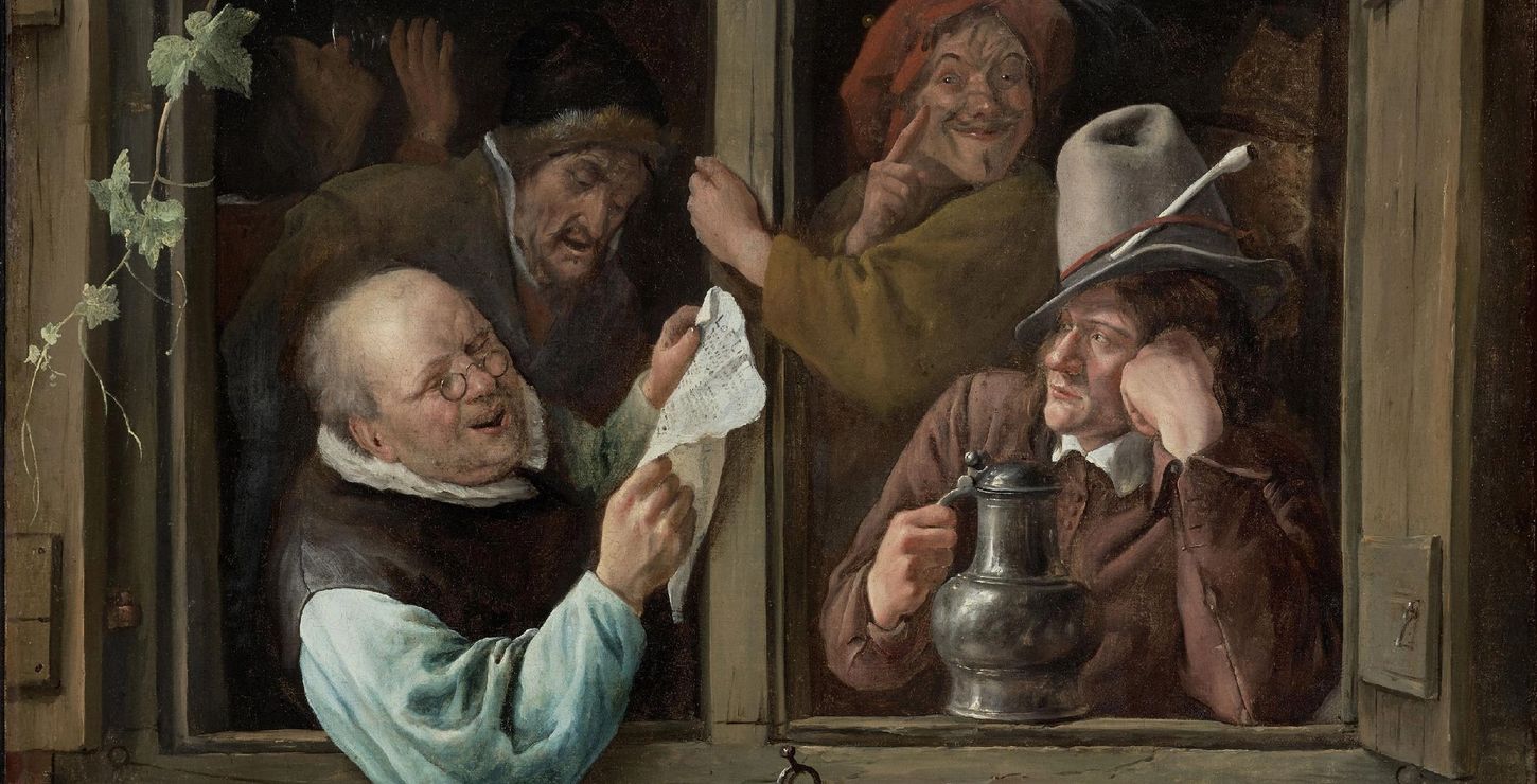 Rhetoricians at a Window, 1658-1665, Artist/maker: Jan Steen, Dutch (active Leiden, Haarlem, and The Hague), 1626 - 1679, Cat. 512
