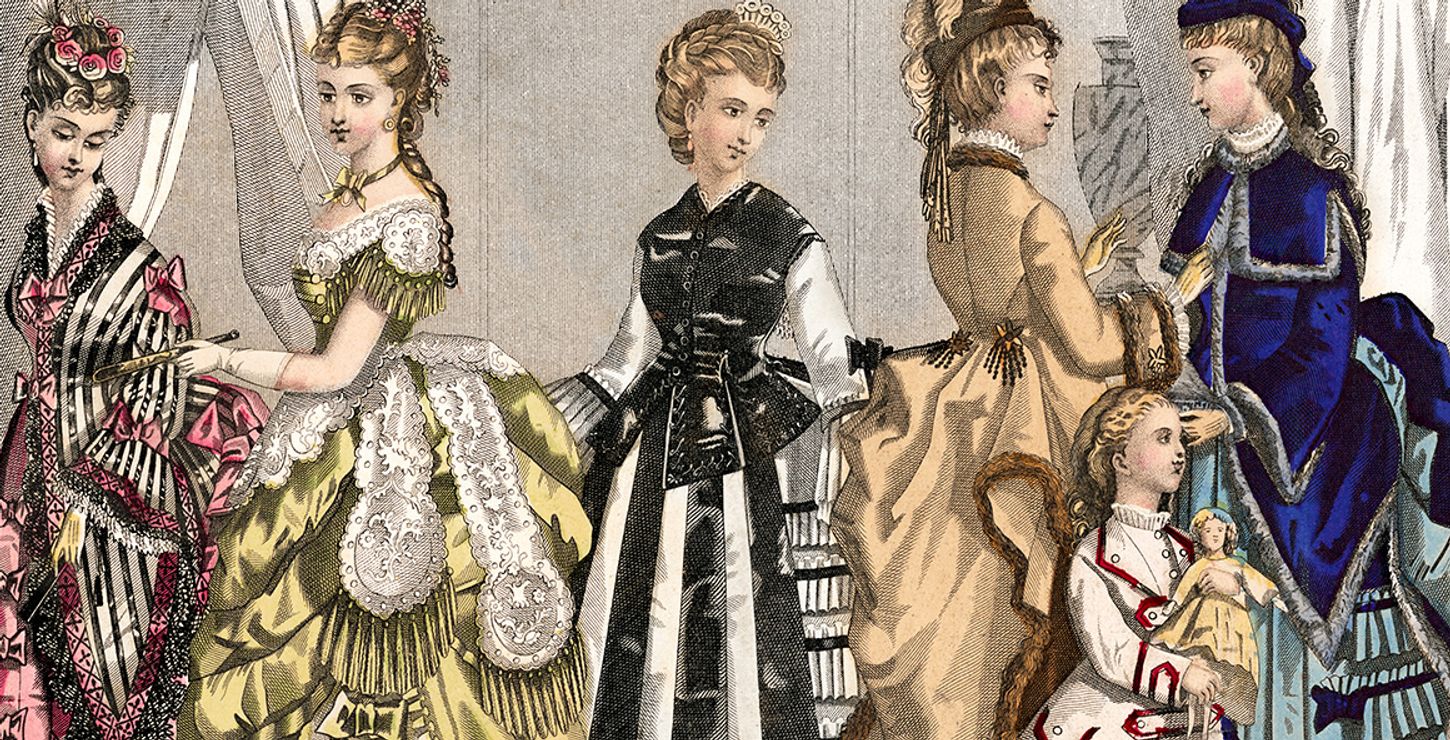 Fashion plate (detail) from Godey’s Lady’s Book, March 1874 (Philadelphia Museum of Art Collection)