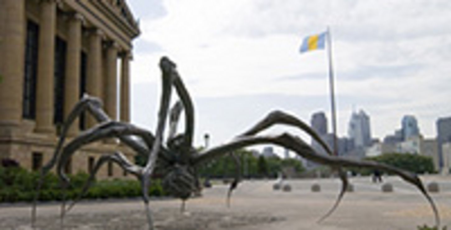 Crouching Spider
2003
Louise Bourgeois, American (born in France, 1911)
Bronze and stainless steel
106½ x 329 x 247 in. (270.5 x 835.6 x 627.3 cm)
Private Collection. Courtesy Cheim and Read, New York