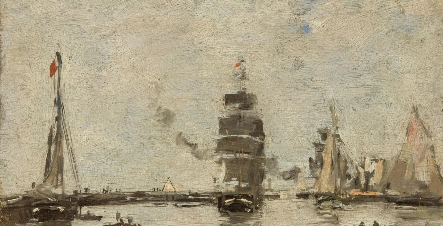 Boats in Trouville Harbor, 1894, Eugène-Louis Boudin, French, 1824 - 1898, 1963-181-3
