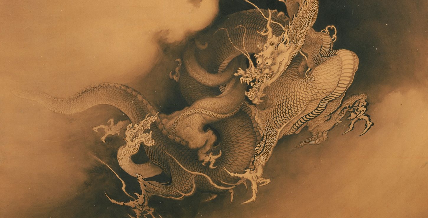 <i>Two Dragons (in Clouds)</i> [detail], 1885, by Kano Hōgai (Japanese, 1828–88), 1940-41-1