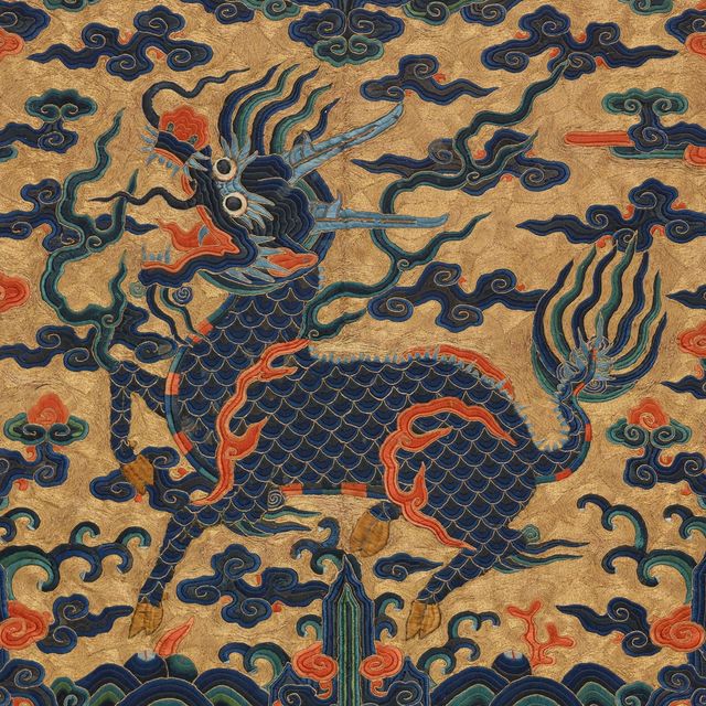 Rank Badge with Qilin, 1662–1722, Chinese