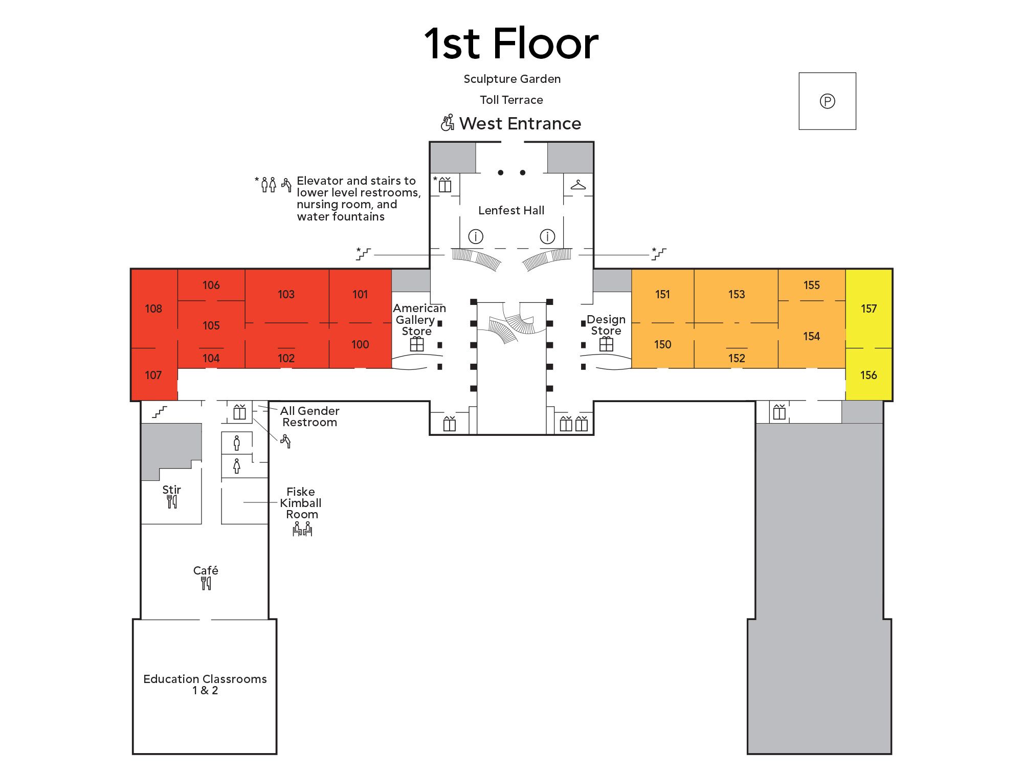 Map of main building first floor