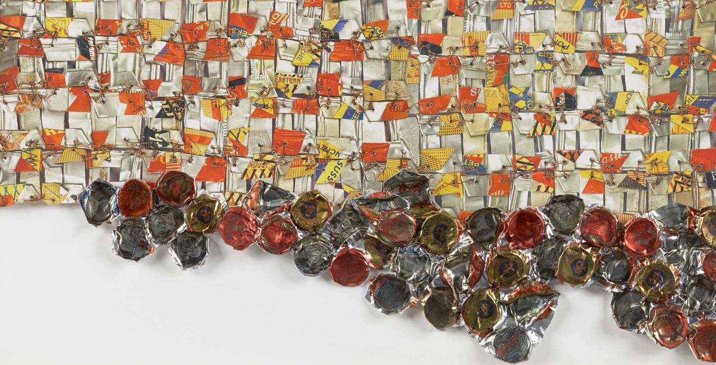 <i>Paper and Gold</i> (detail), 2017, by El Anatsui (Ghanaian, born 1944), 2018-48-1. © El Anatsui. Courtesy of the artist and Jack Shainman Gallery, New York