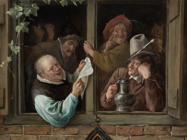 Rhetoricians at a Window, 1658–65, by Jan Steen