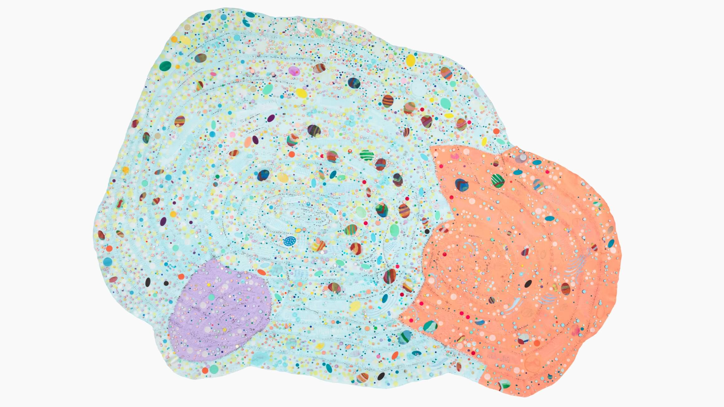 Songlines: Cosmos, 2017, by Howardena Pindell