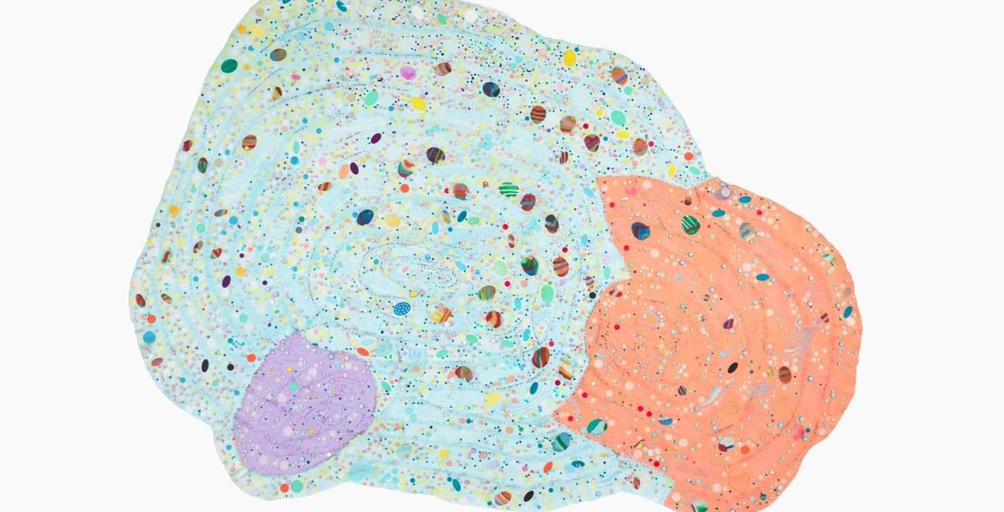 Songlines: Cosmos, 2017, by Howardena Pindell