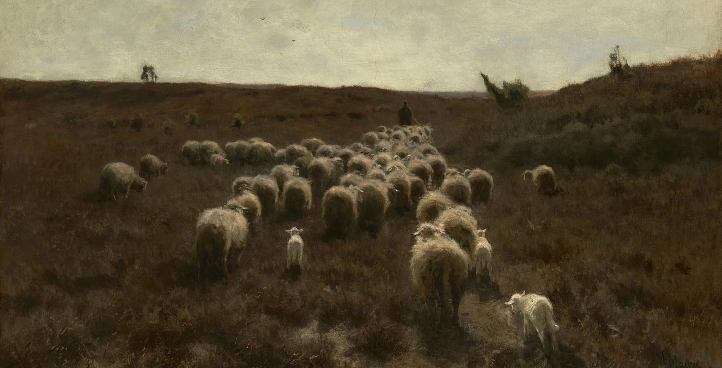 The Return of the Flock, Laren, c. 1886-1887, Anton Mauve, Dutch (active Haarlem, Amsterdam, The Hague, and Laren), 1838 - 1888, E1924-4-21