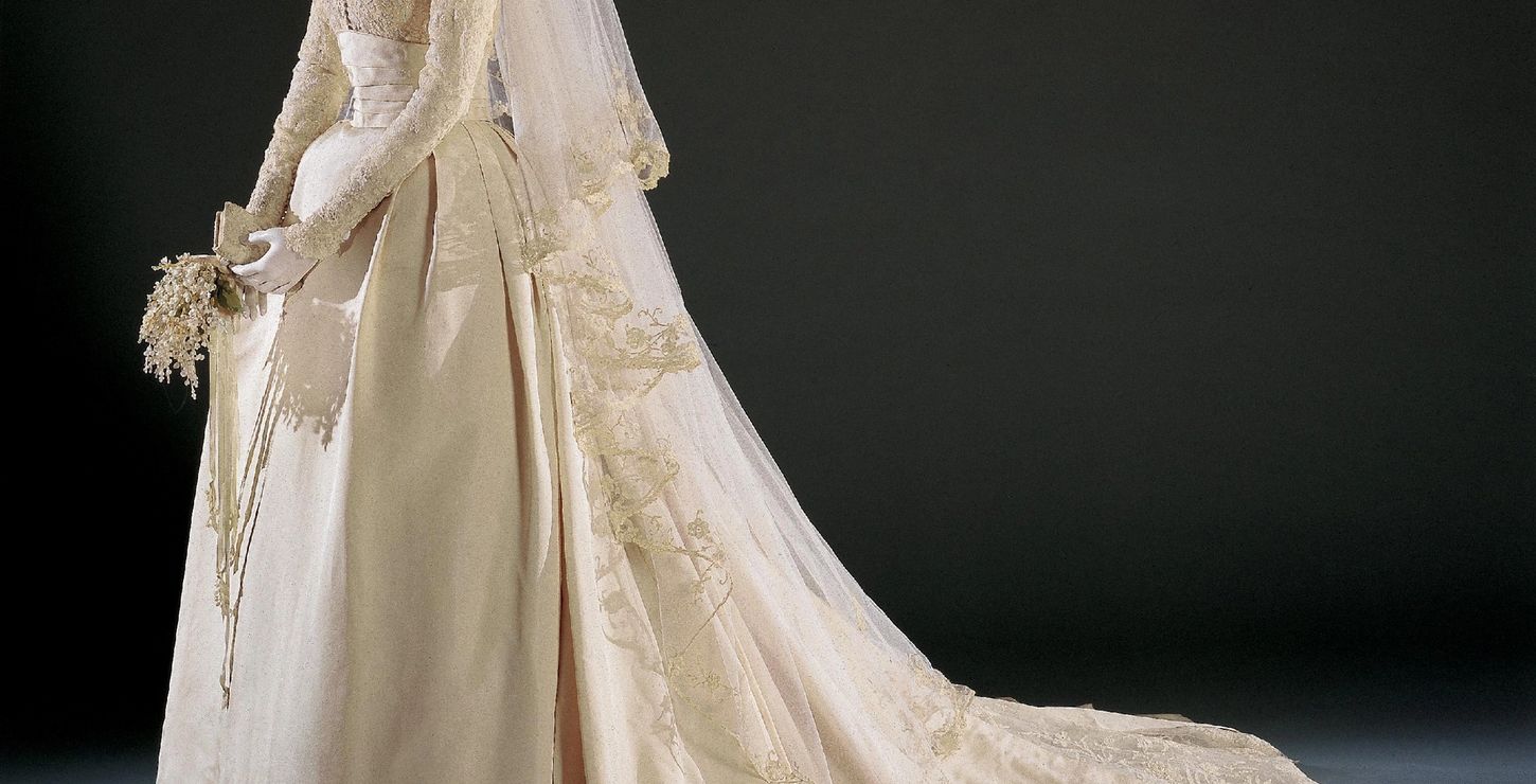 Grace Kelly's Wedding Dress and Accessories, 1956, Designed by Helen Rose, American, 1904 - 1985.  Made by the wardrobe department of Metro-Goldwyn-Mayer, Culver City, California, founded 1924.  Worn by Grace Kellyat her marriage to Prince Rainier of Monaco, American (Philadelphia), 1929 - 1982, 1956-51-1a--d--4b