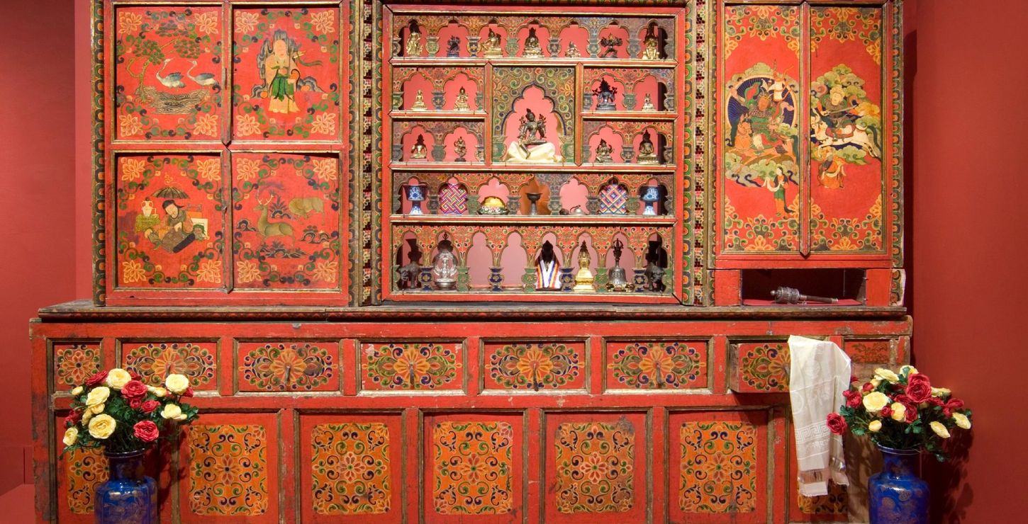 Home Altar, Late 19th - early 20th century, Artist/maker unknown, Tibetan, 2004-7-1a1--1e1i