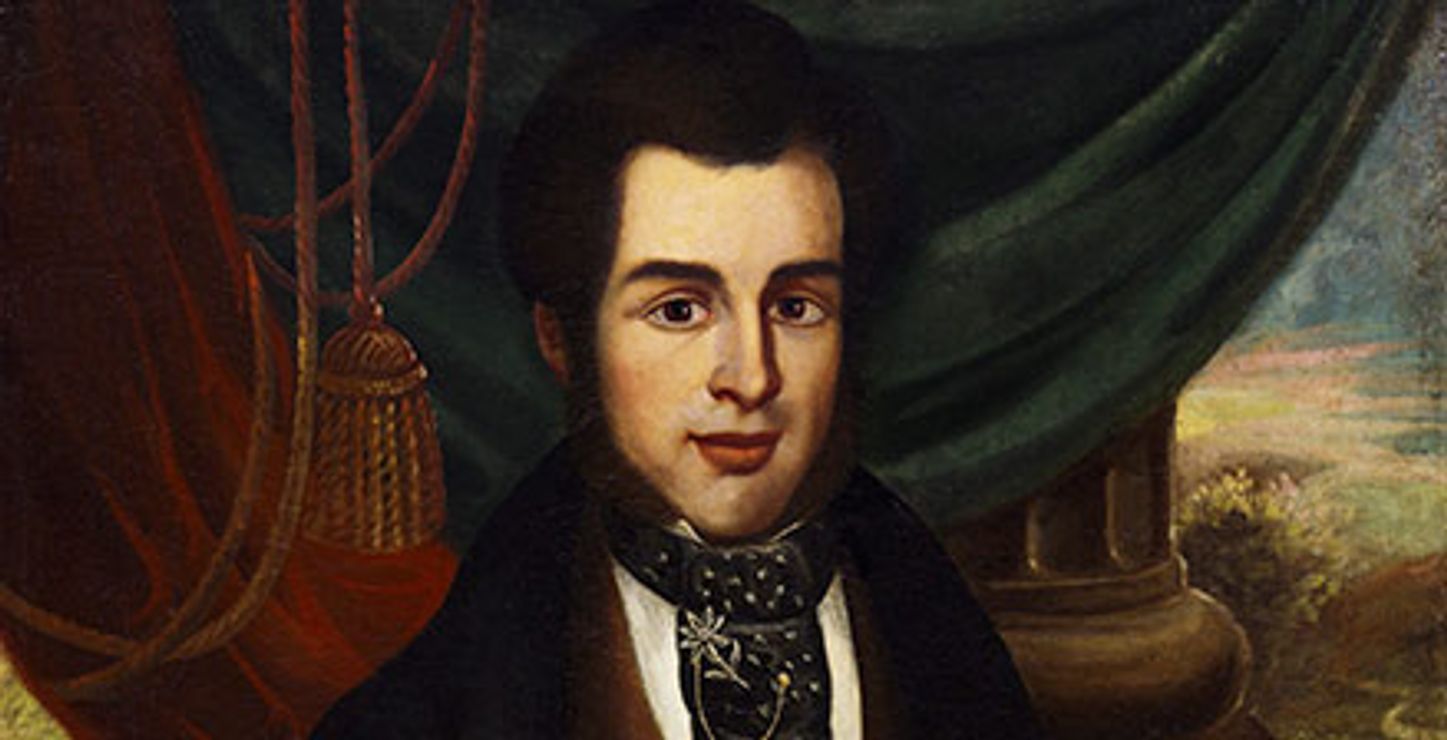 Portrait of Hiram Charles Montier, 1841
Franklin R. Street (1815/16­–before 1894)
Oil on canvas, 35 x 28 inches

On loan from the Collection of Mr. and Mrs. William Pickens, III